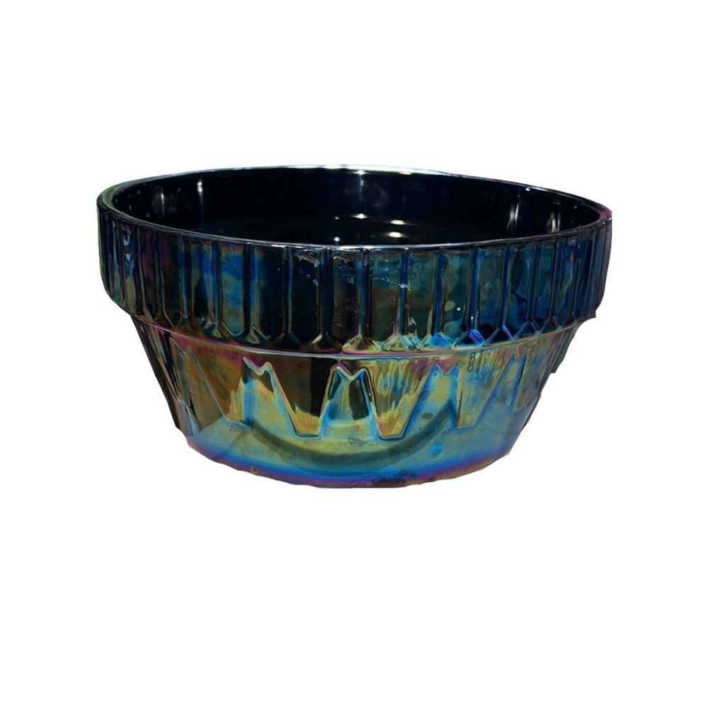 Vintage Heirloom Pantry Collection Large Dark Metallic Iridescent Bowl